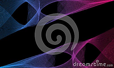 Abstract waves of the many colored lines. Wavy stripes on dark background. Vector illustration EPS10. Creative line art Vector Illustration