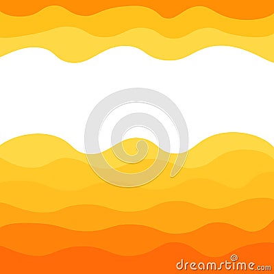 Abstract Orange and Yellow Waves Pattern Background Cartoon Illustration