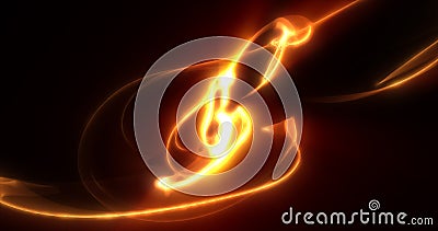 Abstract waves of yellow energy magic smoke and glowing lines Stock Photo