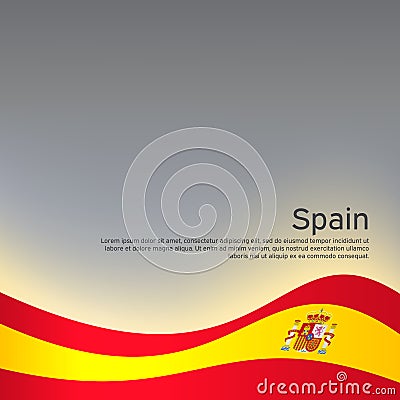 Abstract waving spain flag. Creative background for spain patriotic holiday card design. National Poster. Spanish state patriotic Vector Illustration