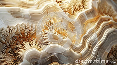 Abstract Wavy Agate Stone Cross Section Mineral Slice Texture Background Pattern Stock Photo