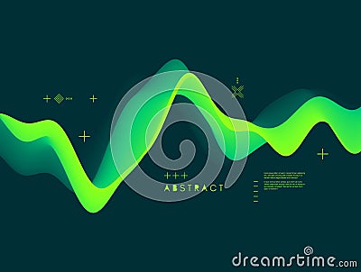 Abstract wavy background for banner, flyer, book cover, poster. Dynamic effect. Vector illustration with copy space. Design Vector Illustration