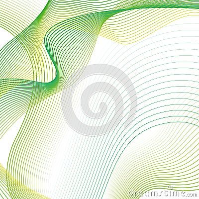 Abstract Wavy background with green linear waves Stock Photo