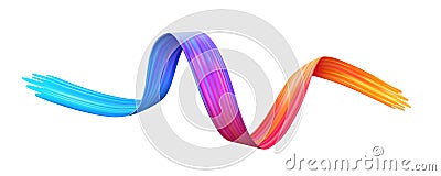 Abstract wavy brush stroke or colorful smears Vector Illustration