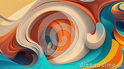 Abstract Wavy Colorful Background Wallpaper, Colorful Waves, abstract groovy texture background wallpaper Stock Photo