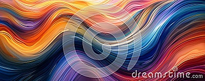 Abstract wavy colorful pattern, vibrant fluid art. Creative digital background with dynamic multicolored lines concept Stock Photo