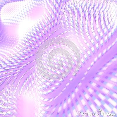 Abstract wavy field of simple neon color rectangular forms. Art pattern background. 3d rendering digital illustration Cartoon Illustration
