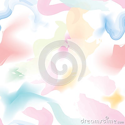 Abstract wavy lines. Beautiful seamless watercolored texture. Endless pattern in bright spring style. Flowing waves abstraction. Vector Illustration