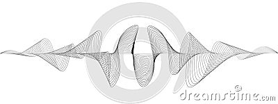 Abstract wavy lines of the sound wave. Dynamic pulsating wave. Musical symbol of the frequency of digital music. Vector Vector Illustration