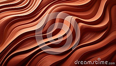 Abstract wavy orange and red patterns creating a textured and artistic background. Chocolate brown abstract surface. Stock Photo