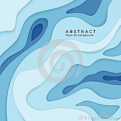 Abstract wavy paper 3d diffusive level element for design banner, poster and brochure Vector Illustration