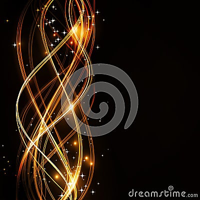 Abstract wavy pattern with stars Vector Illustration