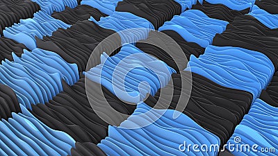 Abstract wavy shapes background, 3D rendering Stock Photo