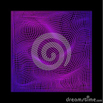 Abstract wavy twisted distorted lines gradient colored texture Vector Illustration