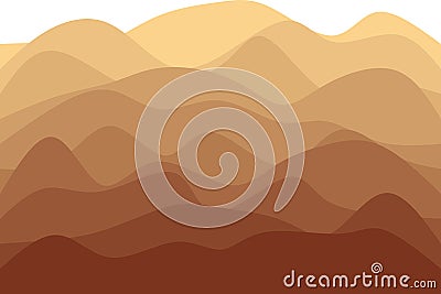 Abstract wavy vector background. Sandy dunes wave line. vector illustration of desert Vector Illustration