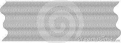 Abstract wavy, waving zigzag lines element.Vertical lines, stripes with billowy, undulate distortion effect.Curvy, squiggle Vector Illustration