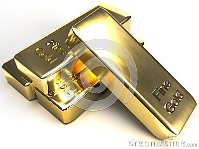 Abstract wealth and wellbeing background of pure gold bars Stock Photo