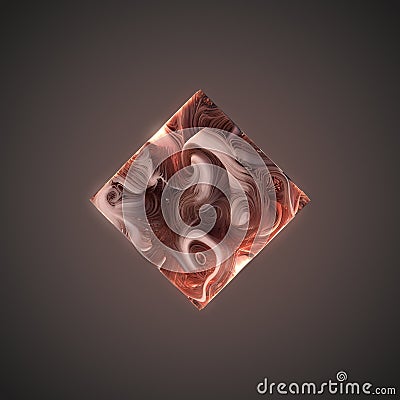 Abstract weave pink lines in the form of cube. 3D rendering Stock Photo