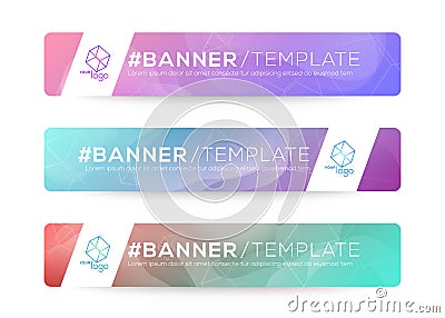 Abstract Web banner design background or header Templates. Fluid gradient shapes composition with colorful bright colors Vector Illustration