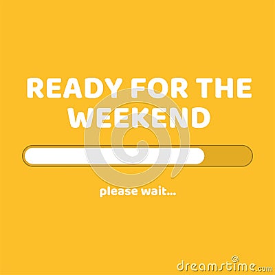 Abstract weekend loading on yellow background Stock Photo