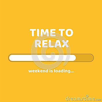 Abstract weekend loading on yellow background Vector Illustration