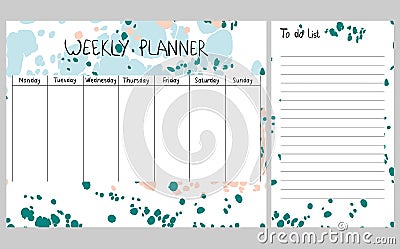 Abstract weekly planner Vector Illustration