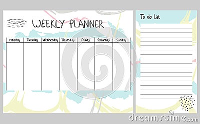 Abstract weekly planner Vector Illustration