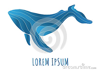 Abstract whale logo deign Vector Illustration