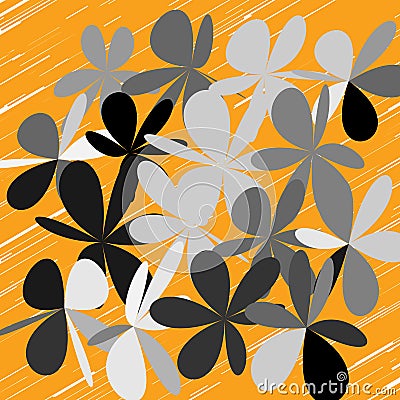Abstract Whimsical Flower Background Vector Illustration
