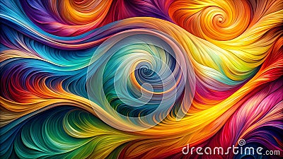 Abstract Whirlwind of Curls: A Visual Symphony of Movement and Form AI generated Stock Photo