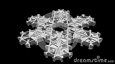 Abstract white alien object in deep universe. 3d rendering. Stock Photo