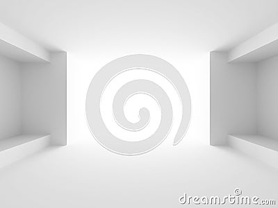 Abstract White Architecture Futuristic Background Stock Photo