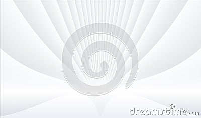 Abstract white background with 3d lines pattern, architecture minimal white gray striped background Vector Illustration