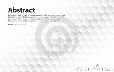 Abstract white background of Embossed surface Hexagon,Honeycomb modern pattern concept, Creative light and shadow style.Geometric Vector Illustration