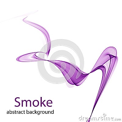 Abstract white background with purple lines in the form of abstract smoke Stock Photo