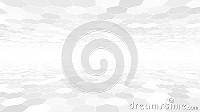 Abstract White Background. Random Perspective Hexagon Tiles. Technology Vector Illustration. Gray Modern Wallpaper Texture Vector Illustration
