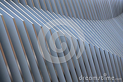 Abstract white black gray metal wall, 3D metal futuristic surface, modern building design Stock Photo