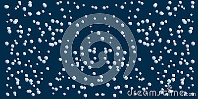 Abstract White and Blue Spotted Pattern - Random Placed Lit Balls - Geometric Texture with Balls, Generative Art Vector Illustration