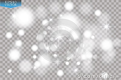 Abstract white bokeh effect explosion with sparks modern design. Glow star burst or firework light effect. Sparkles Vector Illustration