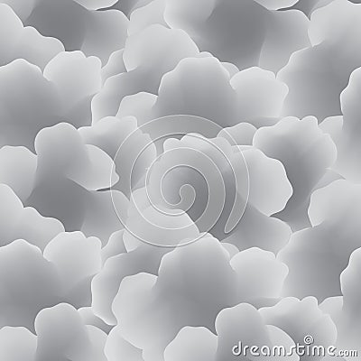 Abstract White Cloud Seamless Vector Pattern. Stock Photo
