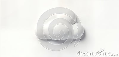 Abstract white cloud shape on plain background. Simple cloud design element. Creative abstract cloud design. Modern style fluffy Cartoon Illustration