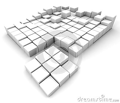 Abstract white cubes Stock Photo