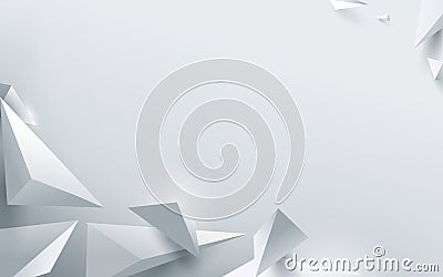 Abstract white 3d polygonal background. Vector illustration. Vector Illustration