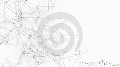 Abstract white digital background. Big data visualization. Science background. Big data complex with compounds. Lines plexus Stock Photo