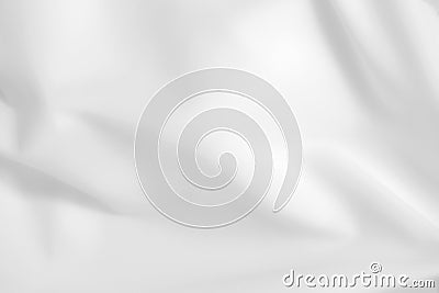 Abstract white fabric texture background. Cloth soft wave. Creases of satin, silk, and cotton. Stock Photo