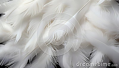Abstract white feather texture background with intricate digital art of big bird feathers Stock Photo