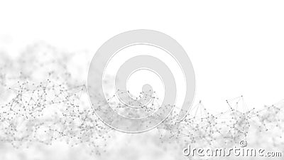 Abstract white futuristic background. White background. connecting dots and lines on white background. 4k rendering Stock Photo