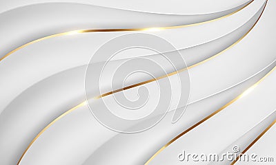 Abstract white gold background poster beauty with dynamic. technology network Cartoon Illustration