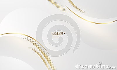 Abstract white and gray background with gorgeous golden line Stock Photo