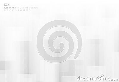 Abstract white grey rectangle pattern design of technology artwork background. illustration vector eps10 Vector Illustration